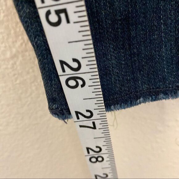 Hollister curvy hi rise skinny jeans dark button fly Frayed raw hem 1L 25w 28 - Picture 6 of 10